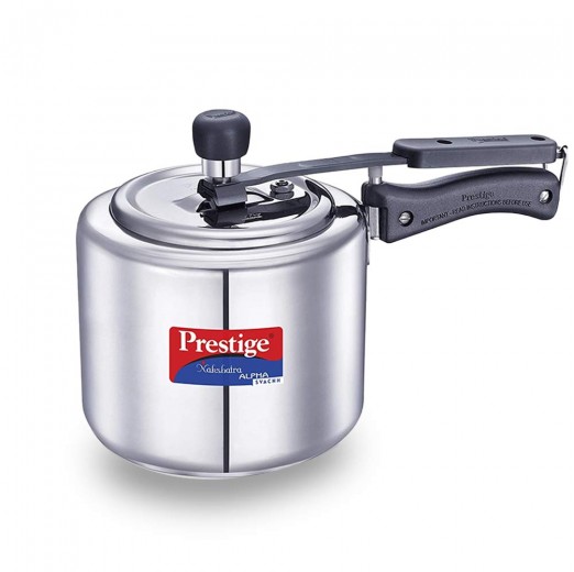 Prestige Nakshatra Alpha Svachh 20245 Straight Wall Stainless Steel 3L Pressure Cooker, with deep lid for Spillage Control
